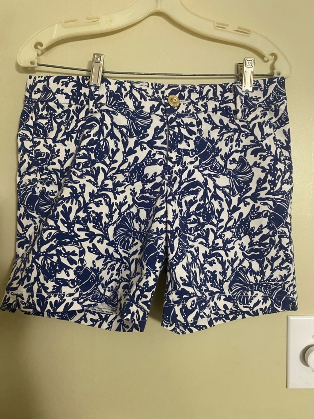 Lilly Pulitzer Navy & White  Lobster and Krill Print Bermuda Shorts
